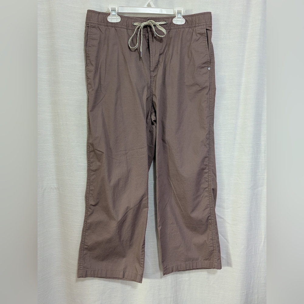 Vuori Ripstop Wide Leg Cropped Drawstring Track Pants Size L Dusted Purple